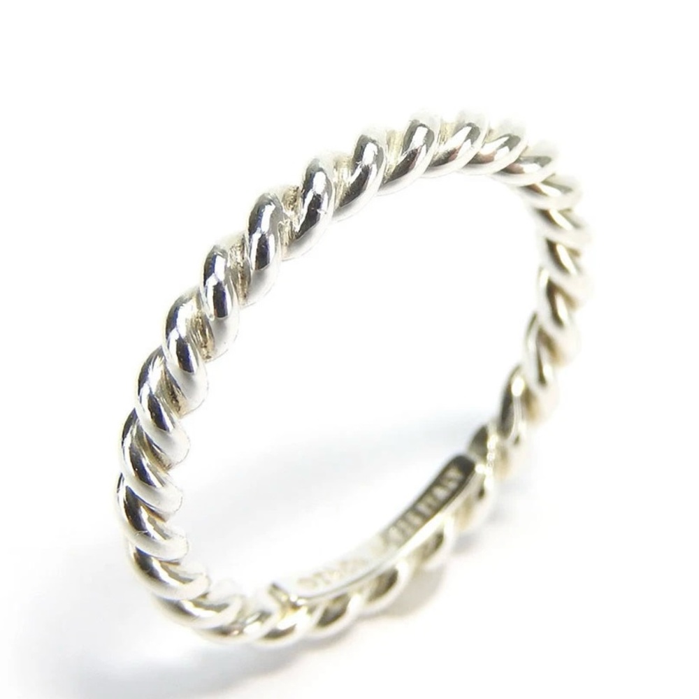 Tiffany & Co. Silver Twisted Rope Ring Size 6